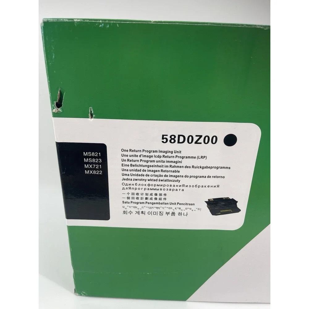 Lexmark 58D0Z00 Black Drum Unit 150K MS821 MS823 MX721 MX822 Open Box